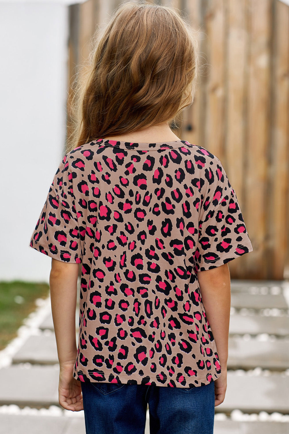 Kids Leopard Dropped Shoulder Tee