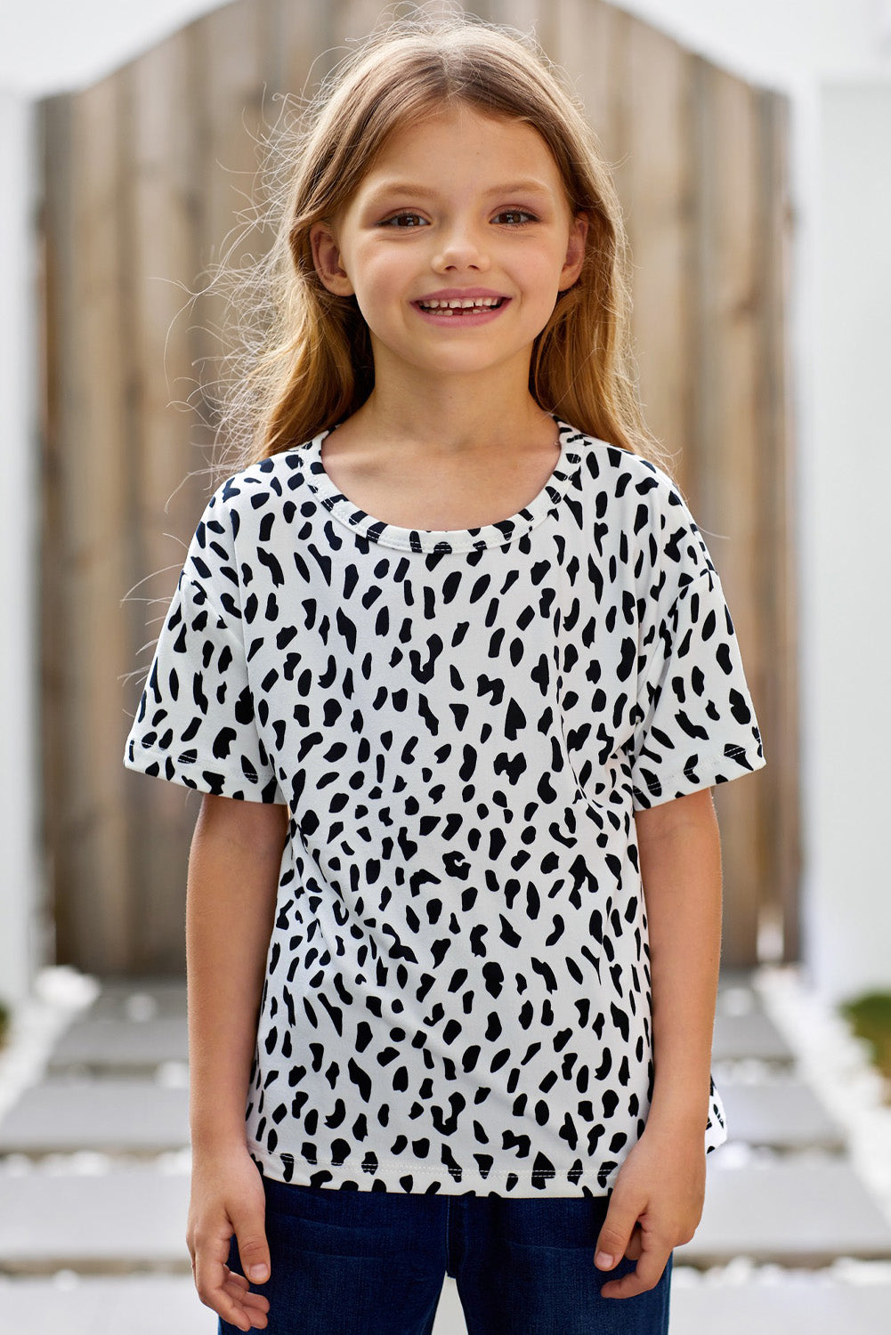 Kids Leopard Dropped Shoulder Tee