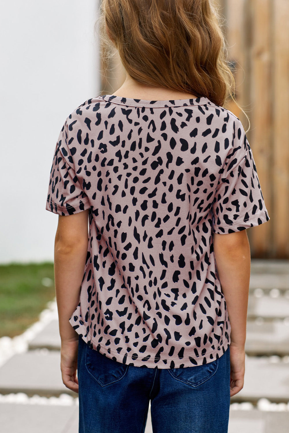 Kids Leopard Dropped Shoulder Tee