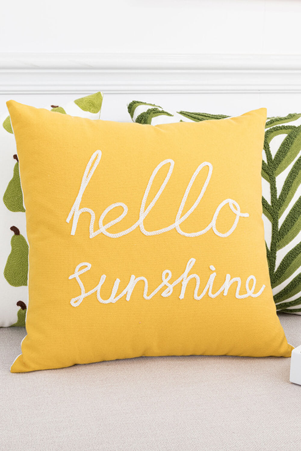 Hello Sunshine Punch-Needle Decorative Throw Pillow Case