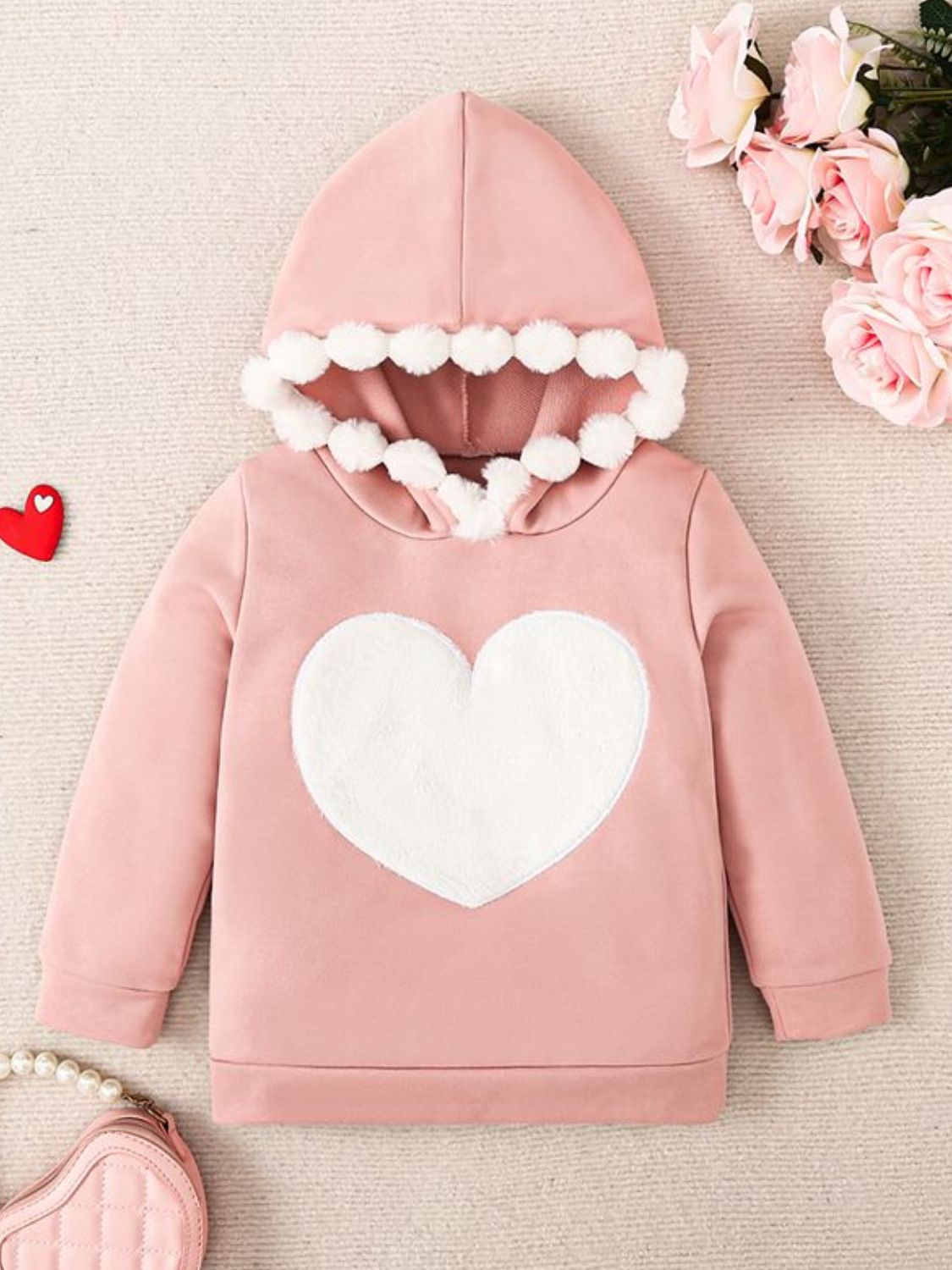 Heart Graphic Hooded Cozy Top