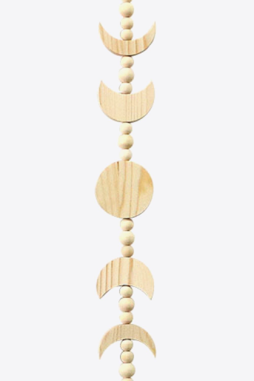 Wooden Crescent Tassel Wall Hanging